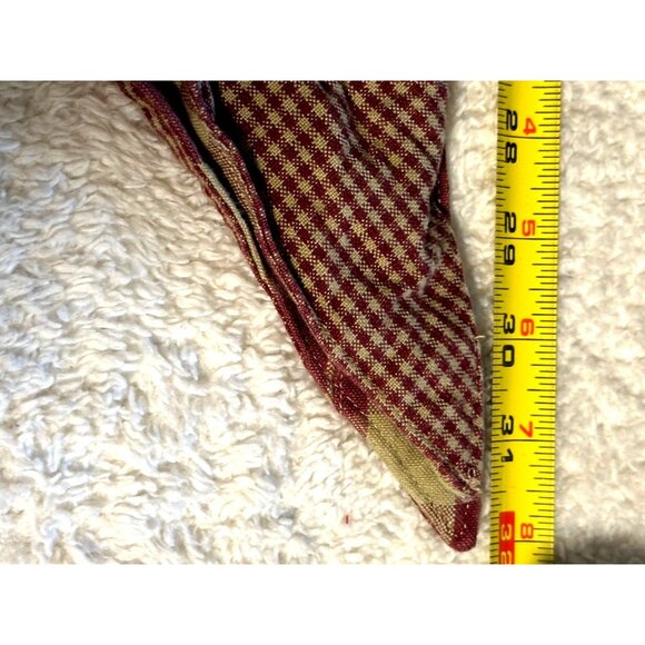 Park Designs Burgundy Check Cotton Curtain Swag Two Sets Rustic Farm House Cabin - Picture 7 of 8